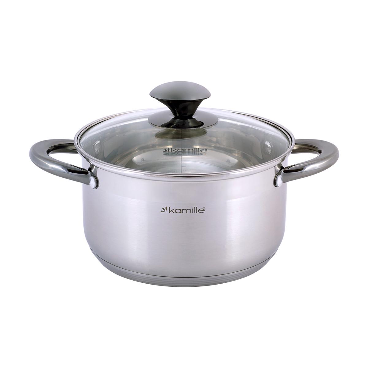 Набір каструль із кришками Kamille КМ-4927 із нержавіючої сталі з 8 предметів Сталевий (150-84-4927) - фото 7 Набір каструль із кришками Kamille КМ-4927 із нержавіючої сталі з 8 предметів Сталевий (150-84-4927) - фото 7