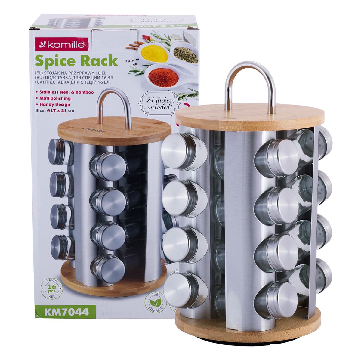Набір ємностей для спецій на круглій підставці 16 шт. - фото 5 Набір ємностей для спецій на круглій підставці 16 шт. - фото 5