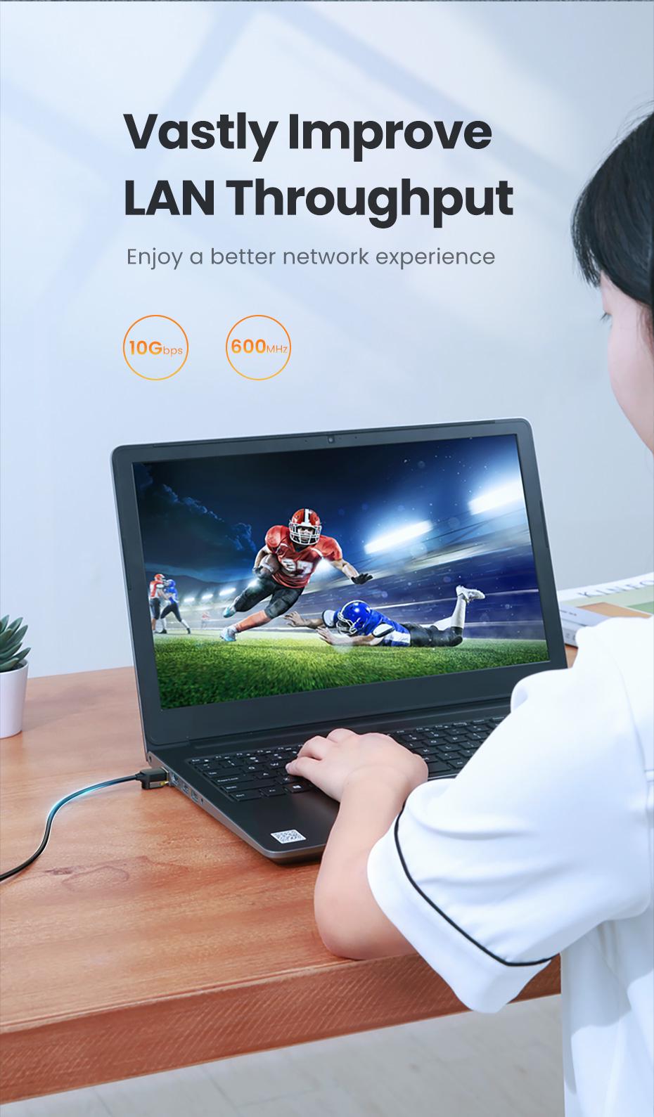 Інтернет-кабель UGREEN Cat.7 F/FTP 10 Гбіт/с 600 МГц POE Lan RJ45 RJ 45 круглий 2 м Чорний (80417) - фото 11 Інтернет-кабель UGREEN Cat.7 F/FTP 10 Гбіт/с 600 МГц POE Lan RJ45 RJ 45 круглий 2 м Чорний (80417) - фото 11