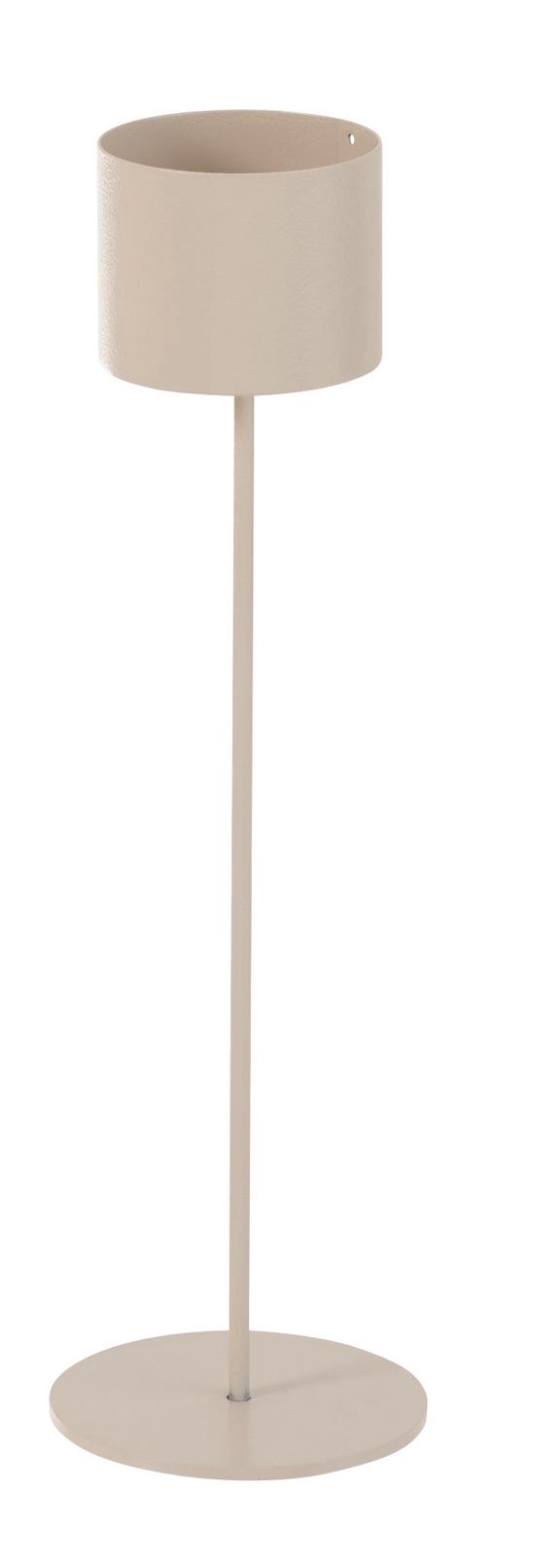 Подсвечник J-LINE металлический на тонкой ножке 30 см Светло-бежевый