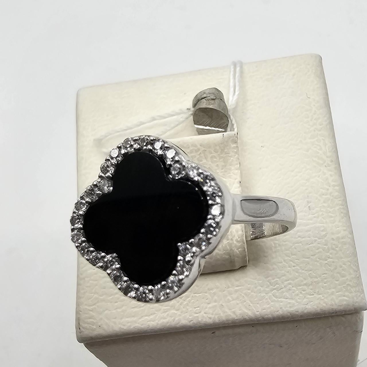 Каблучка срібна з агатом Конюшина р. 18 2,61 г (3059715295)