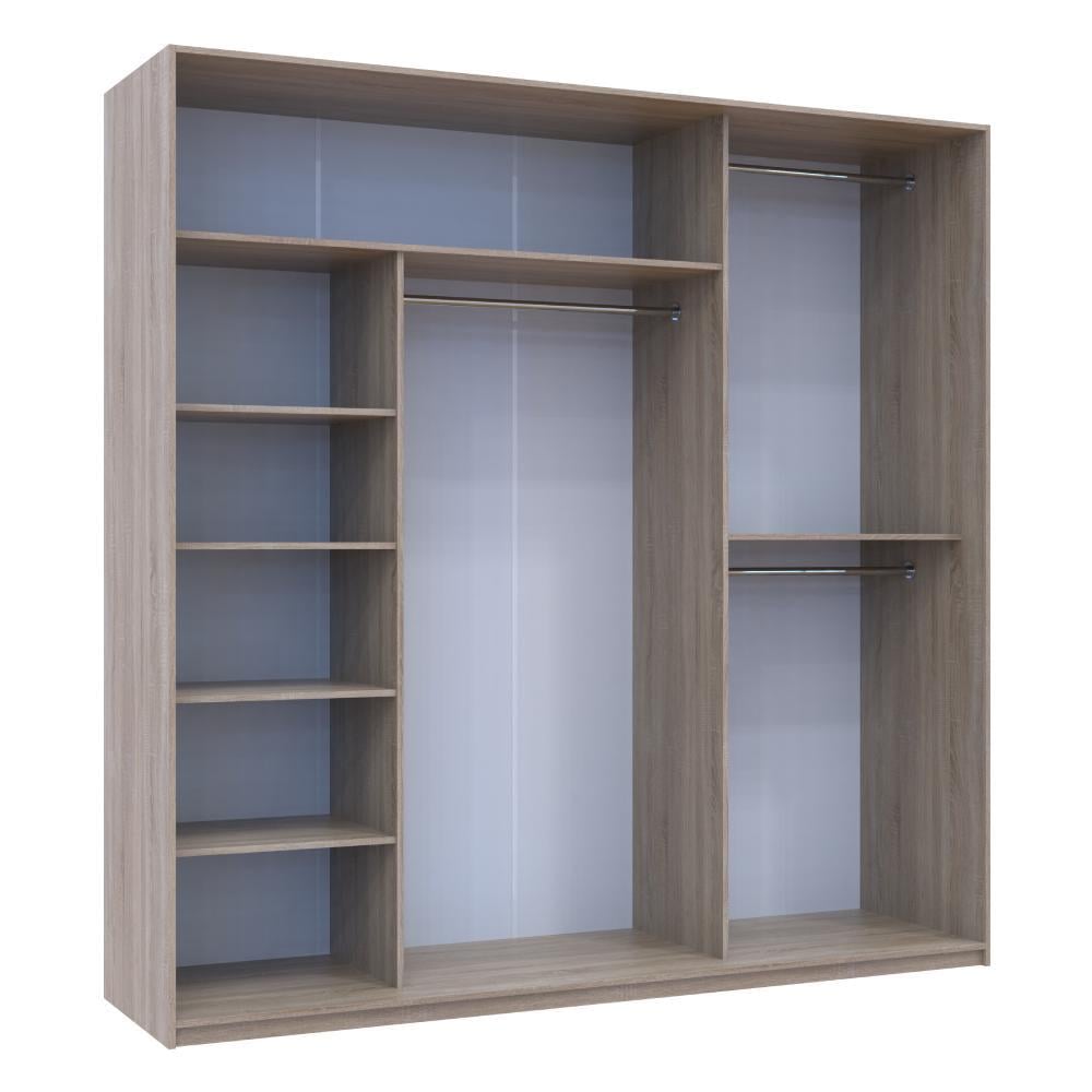 Шкаф-купе трехдверный Doros Сити Лайт 225х60х225 см Дуб сонома - фото 3 Шкаф-купе трехдверный Doros Сити Лайт 225х60х225 см Дуб сонома - фото 3