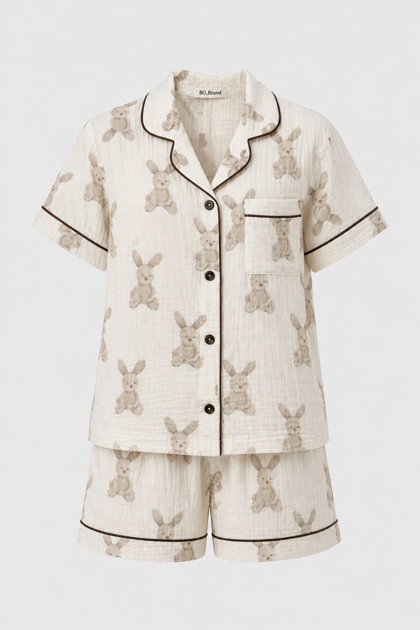 Піжама жіноча муслінова BO.Brand Big Rabbits M (32894)
