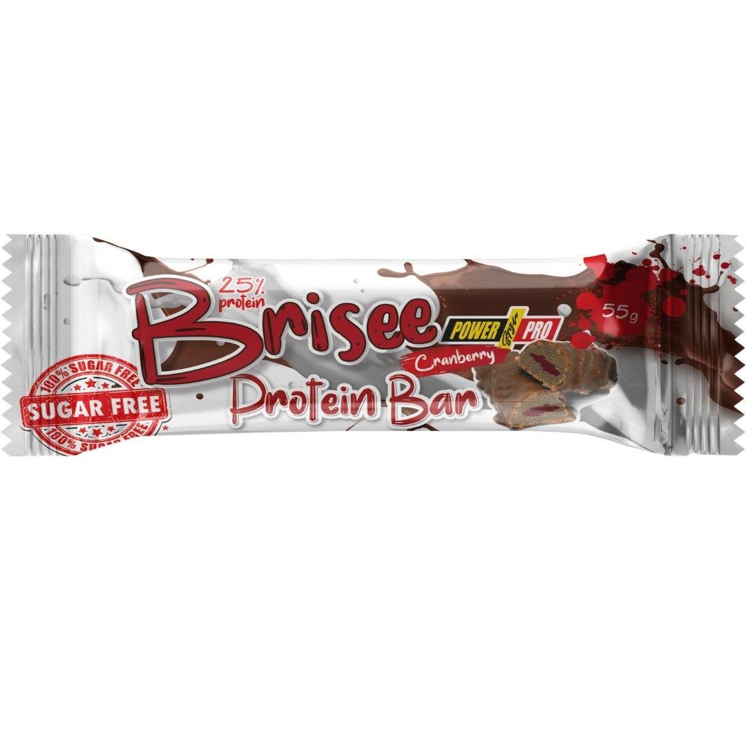 Протеїнові батончики Power Pro 25% Brisee Protein Bar Sugar Free Журавлина 55 г 20 шт. (1817692559)