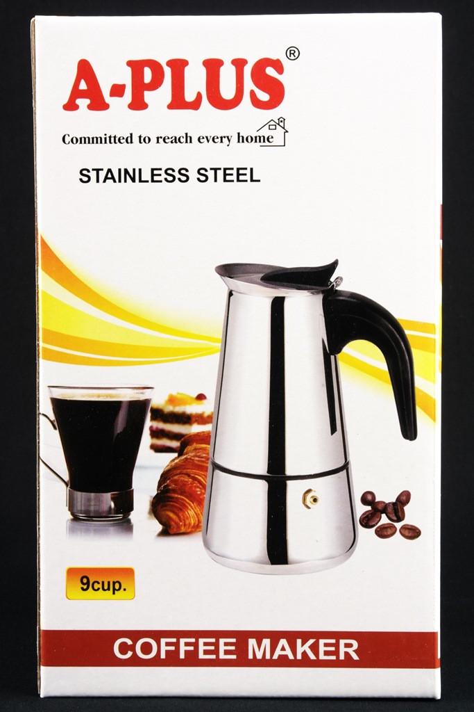 Кофеварка гейзерная нержавейка А-плюс 9 чашек (2089) - фото 6