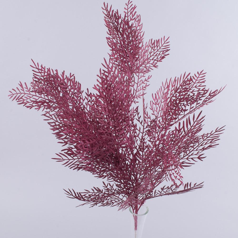 Ветвь папоротник Медуза пластик Бордовый (2021-1)