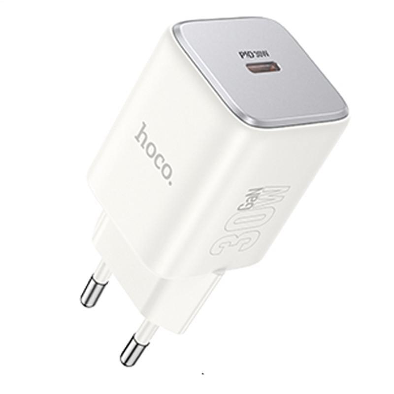 Зарядний пристрій мережевий Hoco N43 Vista PD30W 1USB-C Moonlight White (00000071102_1)