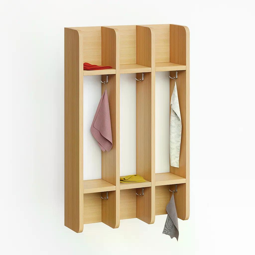 Вешалка настенная секционная 3 секции ЛДСП класс Е1 Бук