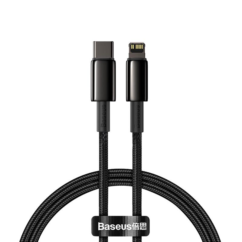Дата-кабель BASEUS Tungsten Gold Type-C to Lightning PD 20W 1 м Black (CATLWJ)