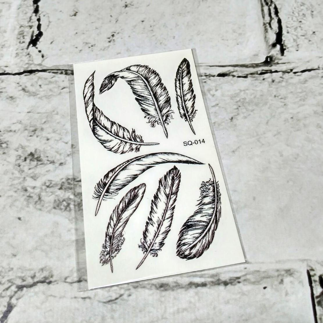 Тату временное Перья лист 6x10.5 см (SQ-014)