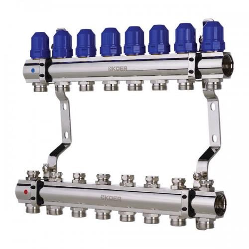 Коллектор KOER распределительный 8 вых 1х3/4" (KR2634)