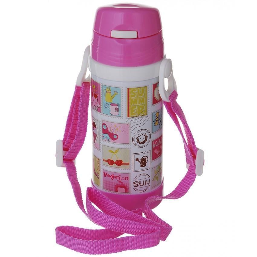 Термос детский A-PLUS 1776 с трубочкой из нержавеющей стали 320 мл Розовый (1688355059)