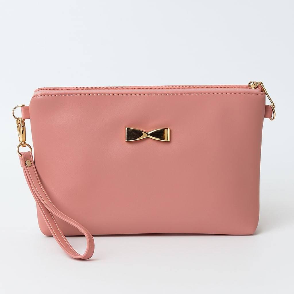 Косметичка с бантиком и ремешком Розовый (c67e83ac)