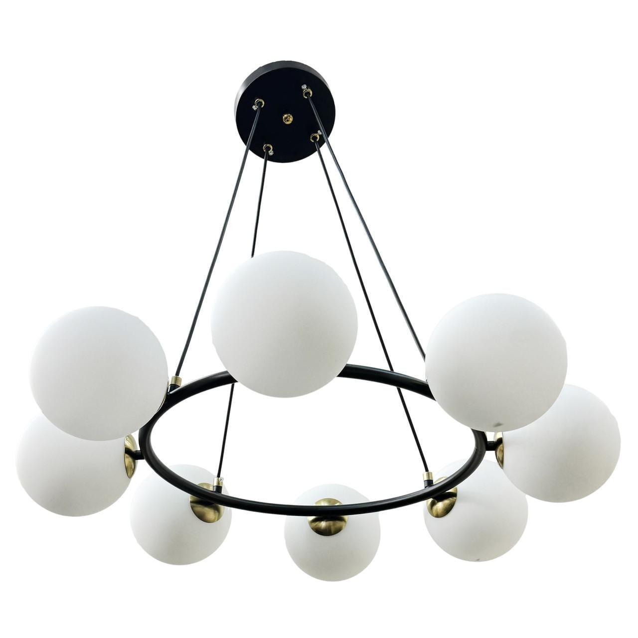 Люстра подвесная на 8 плафонов Прометей P9-N2938/8P Черный