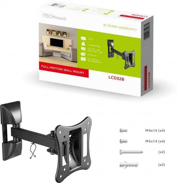 Кронштейн TV поворотный iTech mount LCD32B 13"-27" (1679562196) - фото 2 Кронштейн TV поворотный iTech mount LCD32B 13"-27" (1679562196) - фото 2