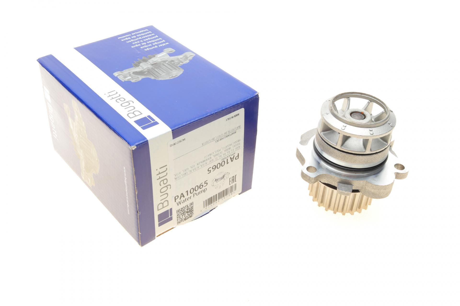 Водяная помпа Bugatti Audi A3/A4/A6 2.0TFSI 04-13/Skoda Octavia 2.0RS 05-13/VW Golf 2.0R 07-23z R/B 8 лопастей (PA10065)