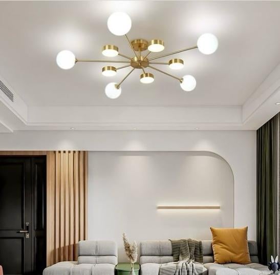 Люстра LED Яркая 8920 на 10 плафонов Золотой