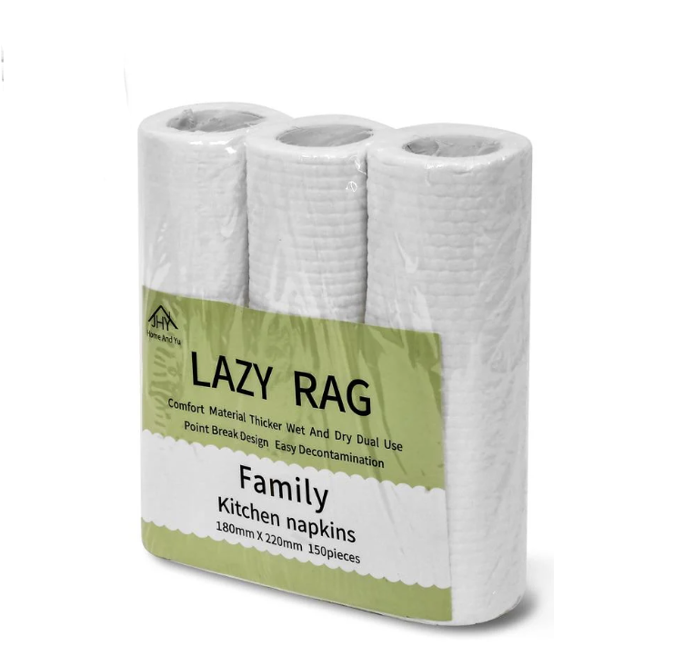 Серветки кухонні одноразові 3 рулони 150 шт. 18х22 см (R94318)