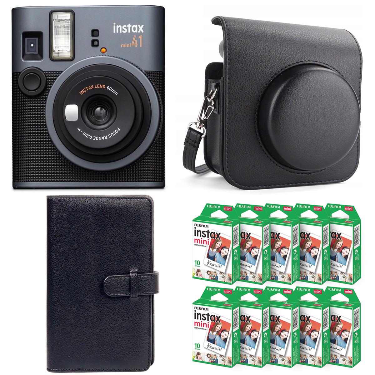 Подарунковий набір фотоапарат Fujifilm Instax Mini 41 фотопапір 100 шт./чохол/фотоальбом на 108 фото Чорний (2728000753)