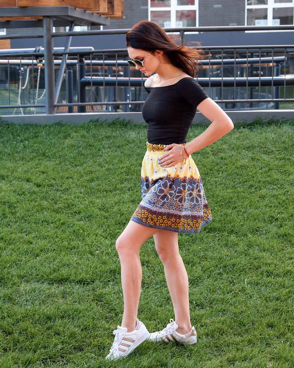 Юбка ромашка на резинке 0001 M Yellow - фото 4 Юбка ромашка на резинке 0001 M Yellow - фото 4