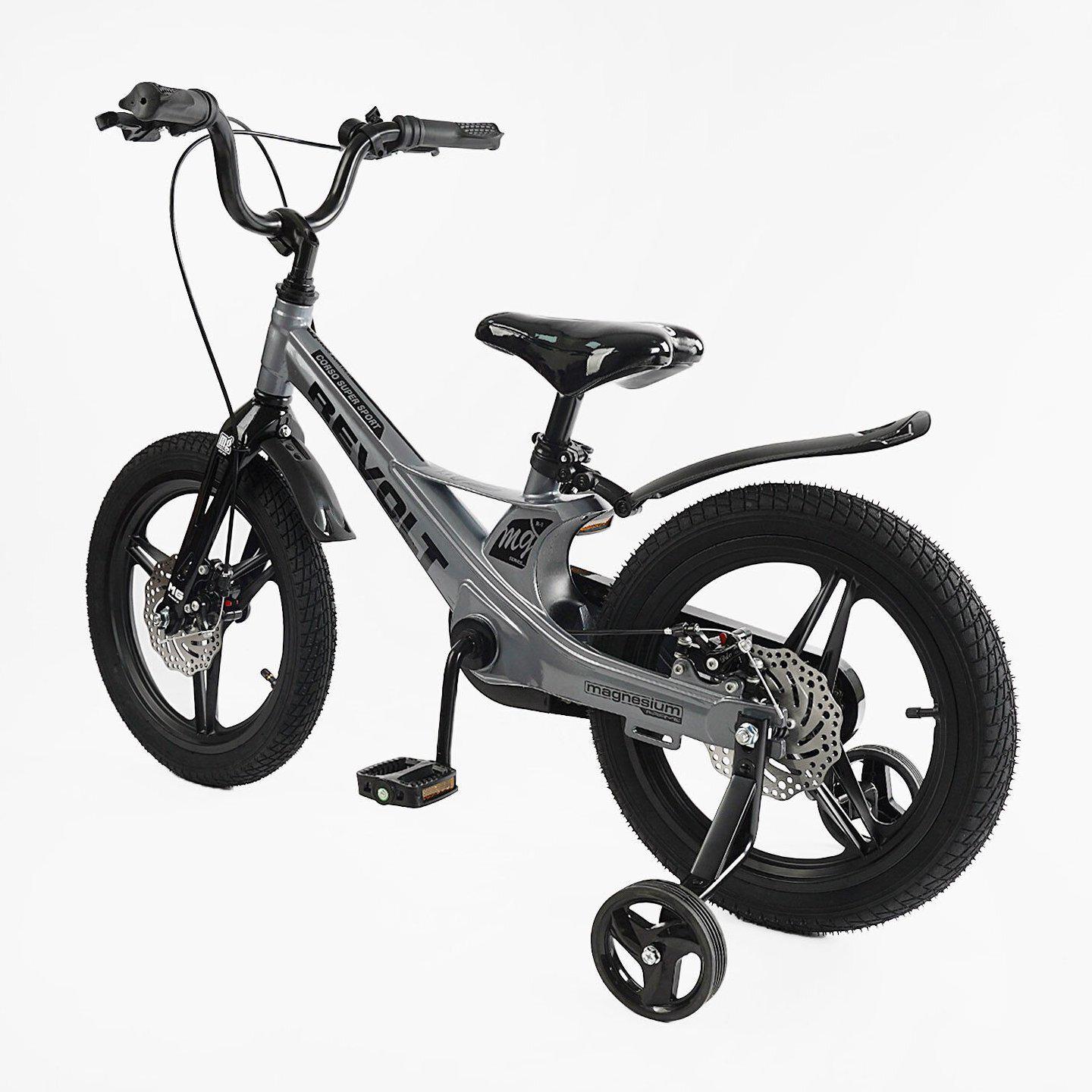 Велосипед двоколісний Corso Revolt 16" дитячий магнієвий Сірий - фото 3 Велосипед двоколісний Corso Revolt 16" дитячий магнієвий Сірий - фото 3