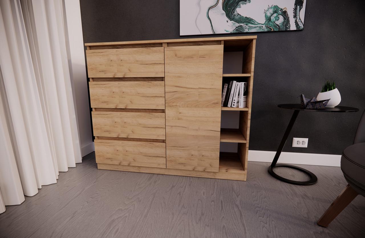 Комод MEBEX на 4 шухляди з відкритою нішею 120х40х100 см Дуб Крафт (VERTO4B1200DC) - фото 1 Комод MEBEX на 4 шухляди з відкритою нішею 120х40х100 см Дуб Крафт (VERTO4B1200DC) - фото 1