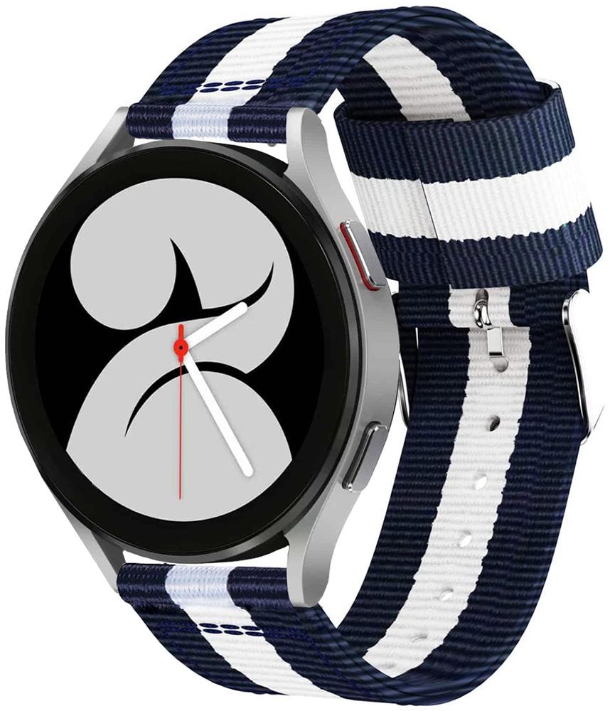 Браслет тканевый Canvas для Galaxy Watch 4 40 мм Blue/White (22957)