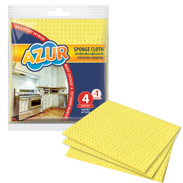Серветка губчата Azur 4+1 шт. 15,5х17,5 см Серветка губчата Azur 4+1 шт. 15,5х17,5 см