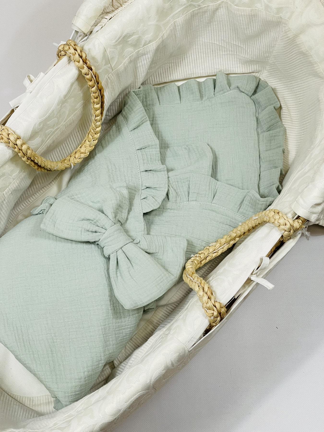 Дитячий мусліновий конверт 80х80 см М'ятний (40500505)