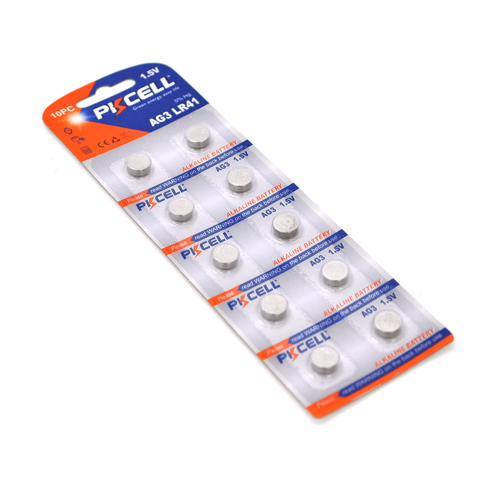 Батарея щелочная Pkcell 1,5V AG3 10 шт. (YUT_V5249)