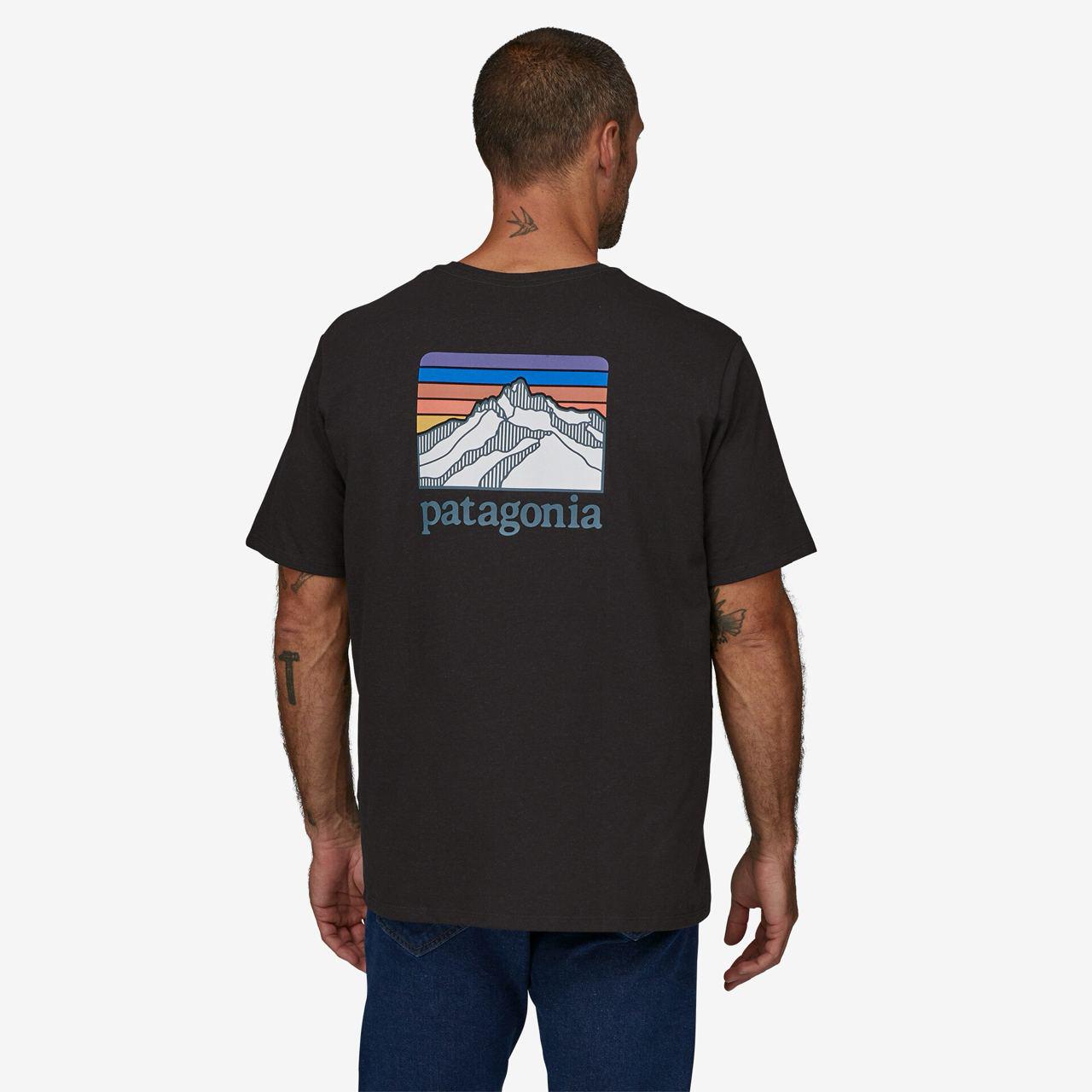 Футболка Patagonia Men's Line Logo Ridge Pocket Responsibili-Tee Ink М Black (INBK38511-М) - фото 3