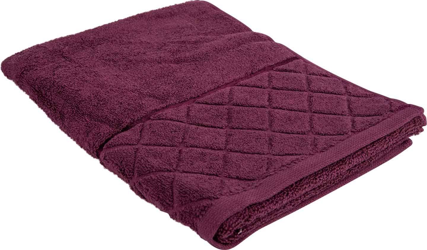 Рушник махровий Aisha Ромб жакард 50х90 см Винний (25898057)