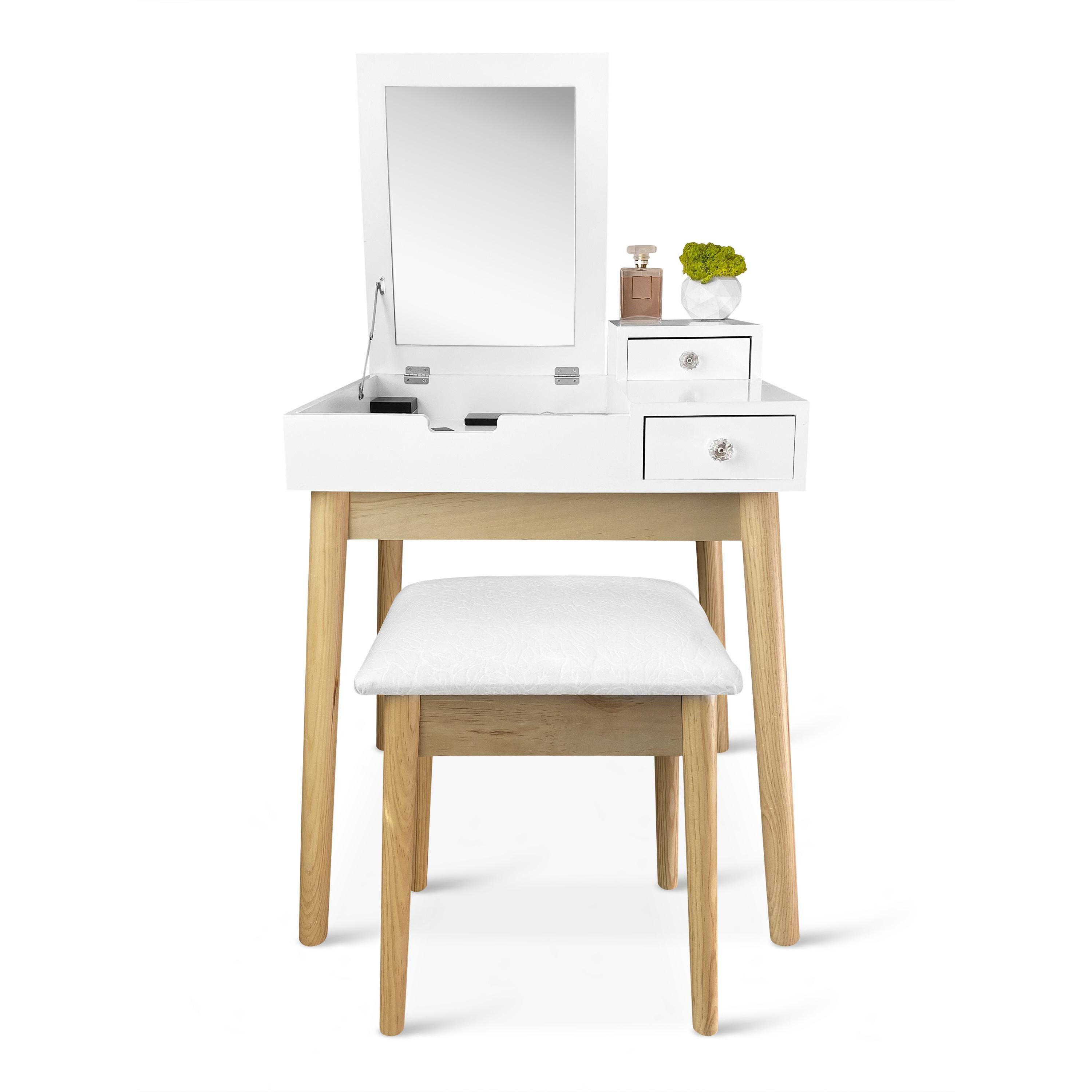 Туалетный столик c зеркалом Homart Maestro и табуретом Белый (9362)