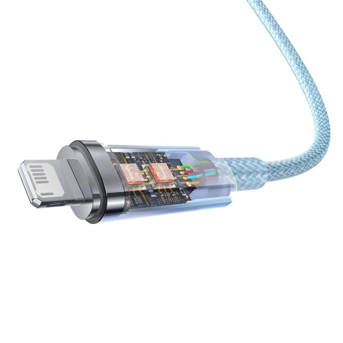 Кабель BASEUS Explorer USB-Lightning/2.4А/1 Синий (CATS010003) - фото 4 Кабель BASEUS Explorer USB-Lightning/2.4А/1 Синий (CATS010003) - фото 4