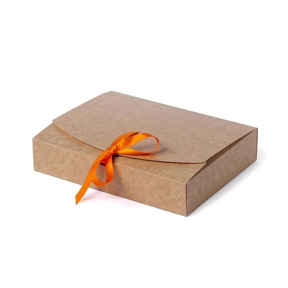 Подарункова коробка із зав'язкою 25х20х5 см Бурий (2731160711)