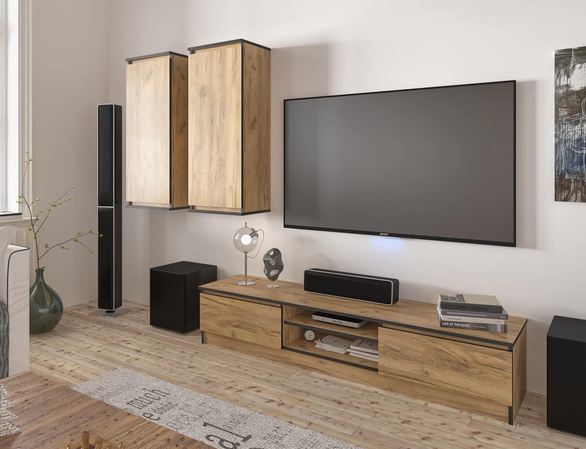 Пенал навісний Мебель-Сервіс Bruklin 1Д 40,2х30х99 см Дуб крафт золотий (27776220) - фото 3 Пенал навісний Мебель-Сервіс Bruklin 1Д 40,2х30х99 см Дуб крафт золотий (27776220) - фото 3