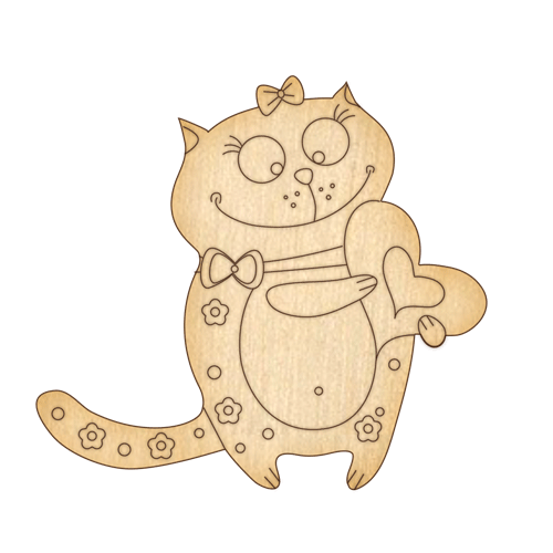 Заготовка из фанеры №78 Кошка-1 (5594)