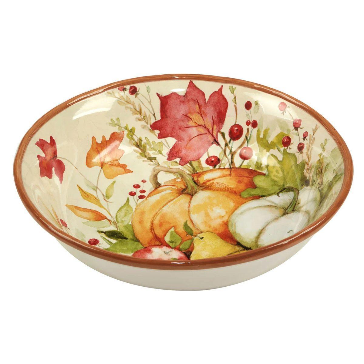 Салатник Certified International с принтом Щедрые дары керамический 33 см Бежевый (28735-CI)