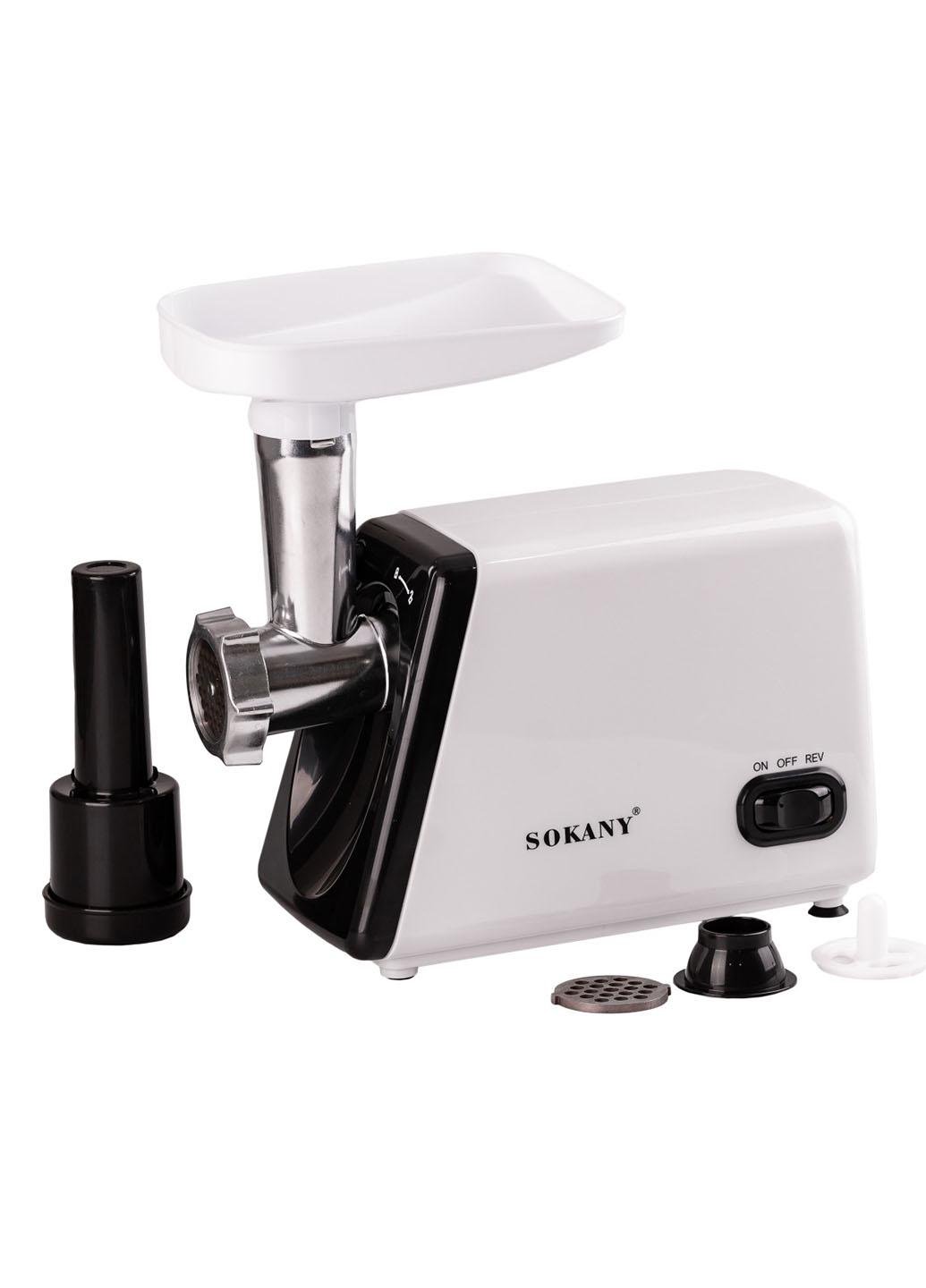 Мясорубка электрическая Sokany SK-312 с насадками для измельчения мяса колбас и кеббе 2500 Вт Белый (312SL)