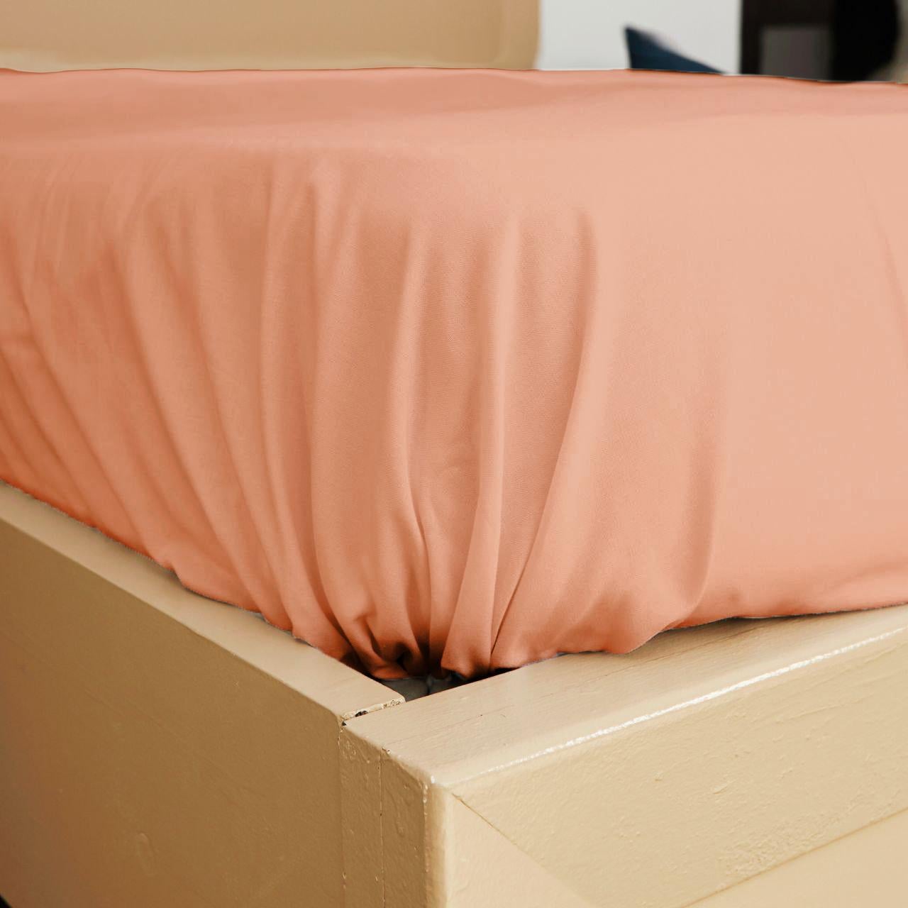 Простынь на резинке ранфорс 140х200х25 см Pink coral (8016331)