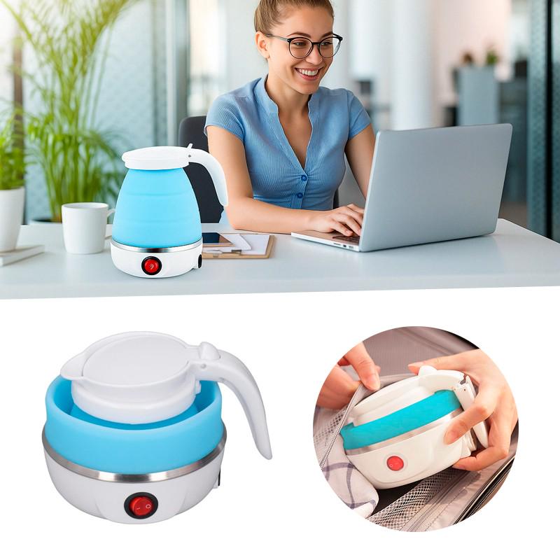 Электрочайник складной силиконовый Electric Kettle White - фото 6