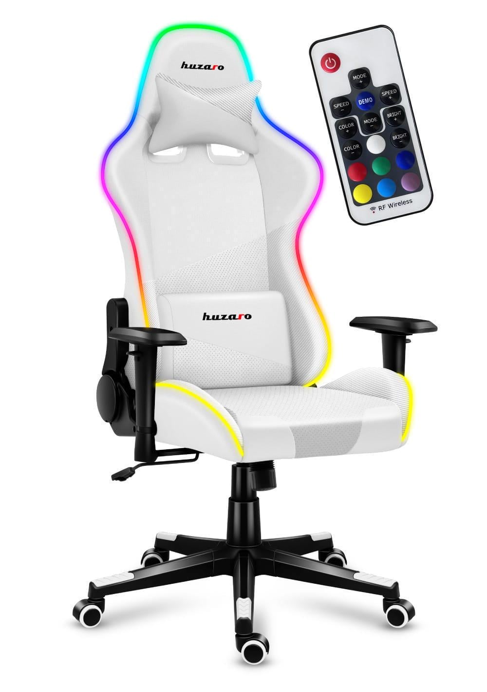 Компьютерное кресло Huzaro Force 6,2 RGB LED экокожа White
