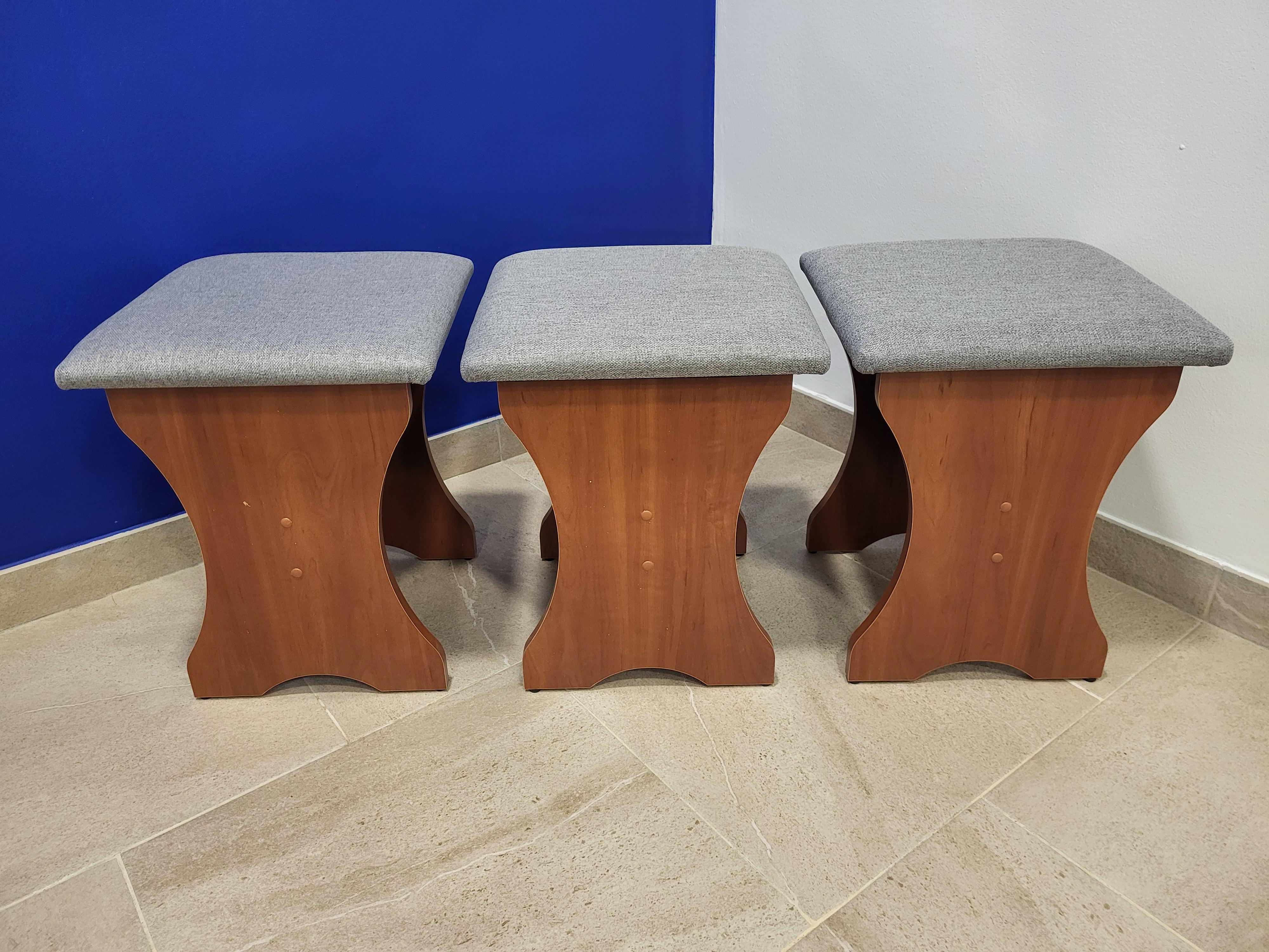 Комплект табуретов Семейный 35х35х44 см 3 шт. Яблоня/Сильвер (TTT-Y-S)