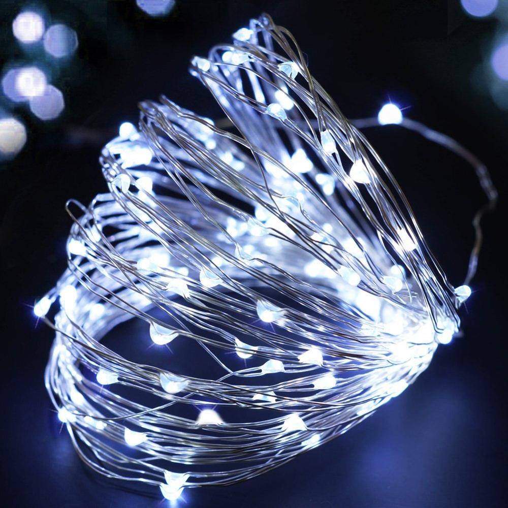 Гирлянда светодиодная 10м на батарейках Ledart Холодный свет