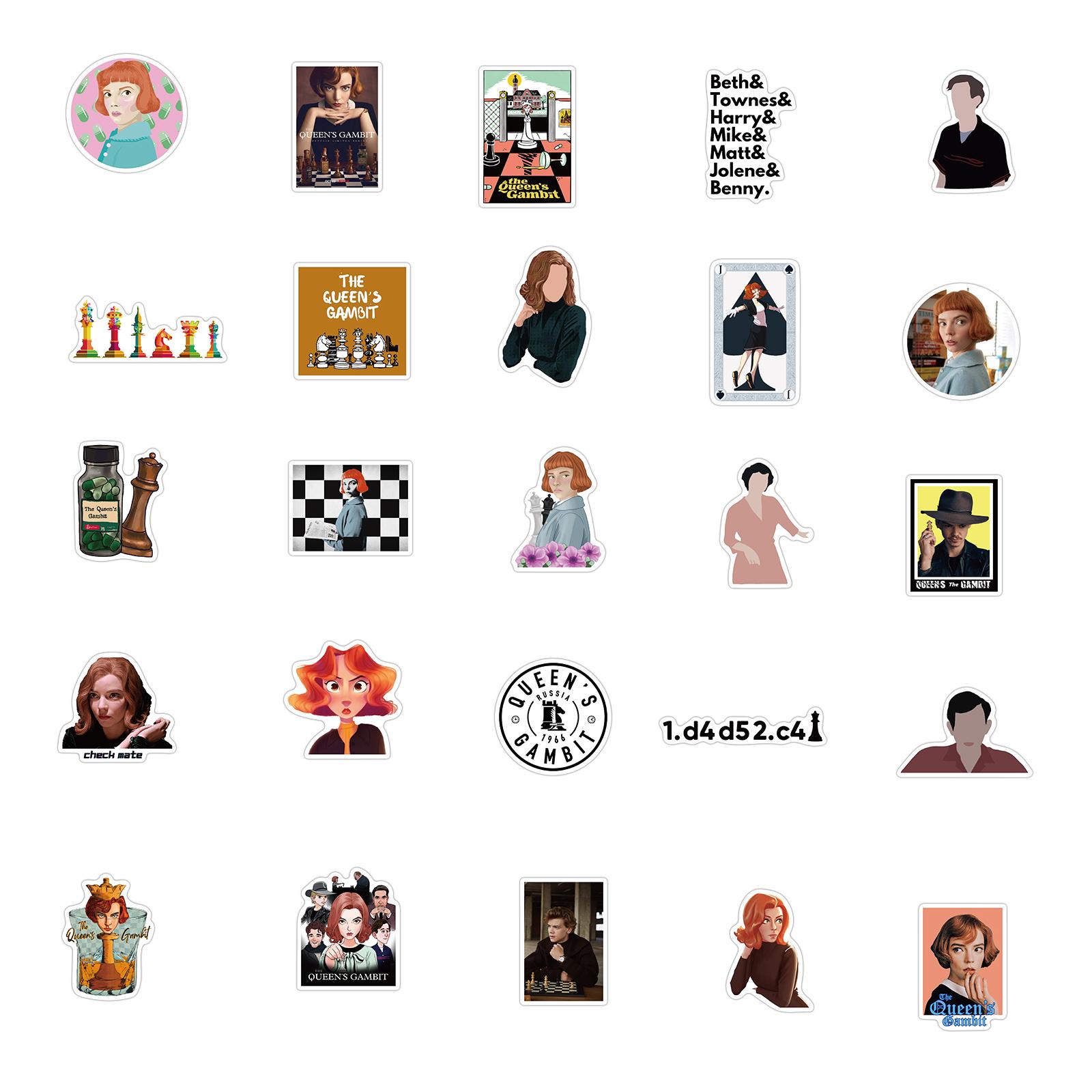 Набір наклейок The Queen's Gambit 50 шт. - фото 4 Набір наклейок The Queen's Gambit 50 шт. - фото 4