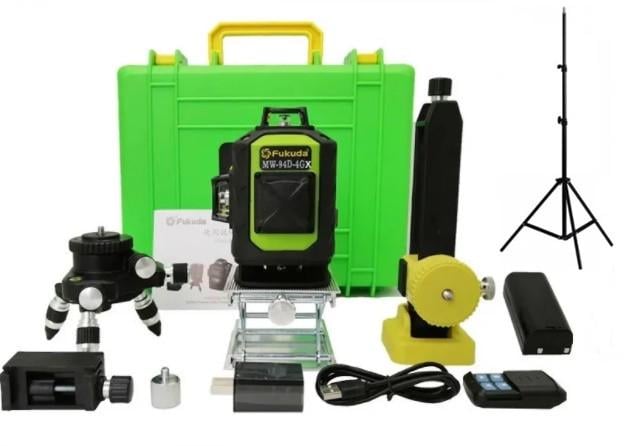 Лазерний рівень Fukuda 4GX діоди osram та штатив 2 м (MW94D)