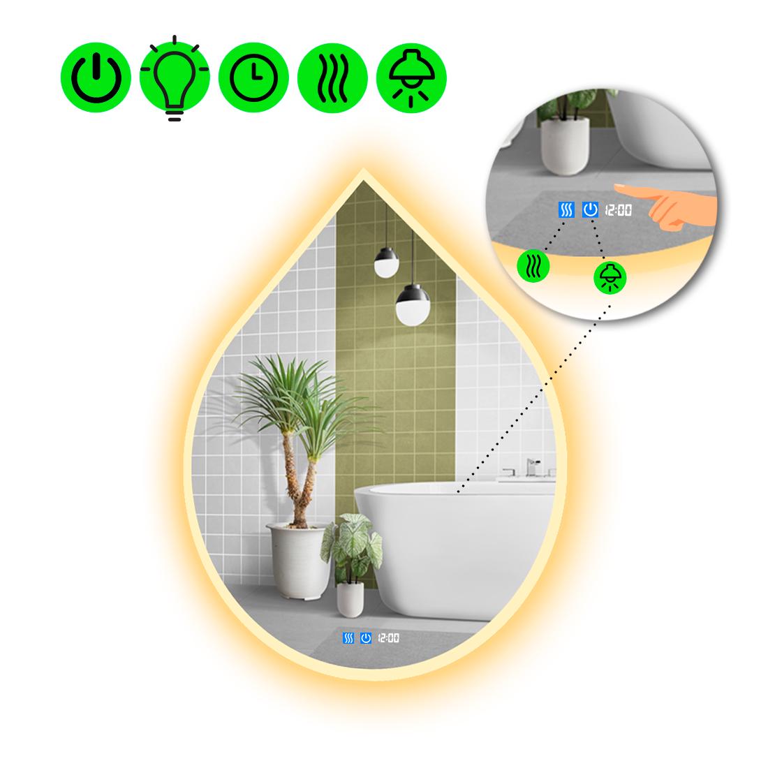 Дзеркало з LED підсвіткою Goccia 3 з двома сенсорами 120x96 см (8736878) Дзеркало з LED підсвіткою Goccia 3 з двома сенсорами 120x96 см (8736878)