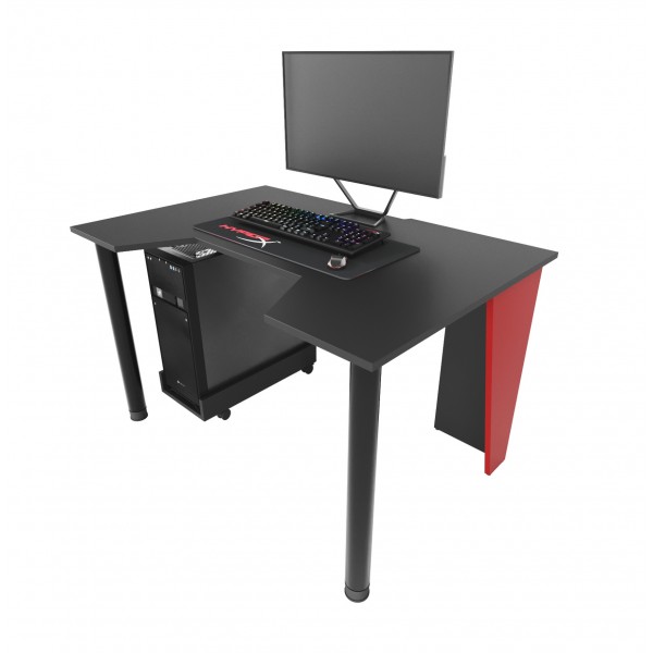 Компьютерный стол игровой Zeus GAMER-1 Красный/Черный (620a5d5202f9f47cd13562d4)