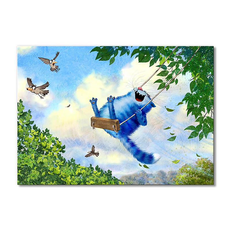 Модульная картина Котячие качели 1 модуль 80x120 см