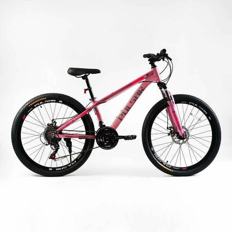 Велосипед спортивный Corso PULSAR 26" 21 скорость алюминиевая рама 13" переключатели Shimano Pink (137781)